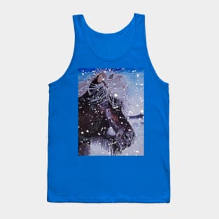 Icelandic Horse in Snowstorm Tank Top